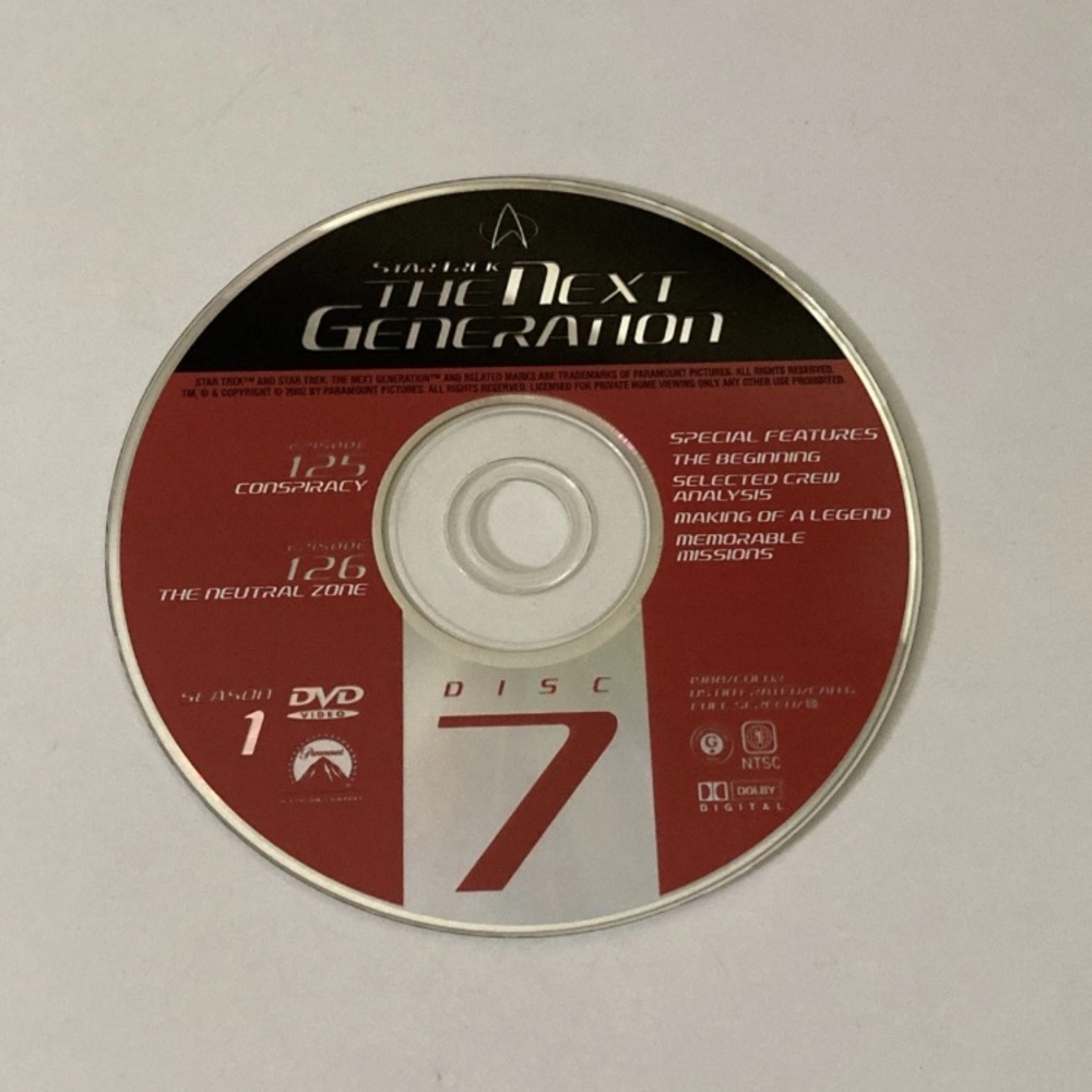 Star Trek The Next Generation Season 1 Disc 7 Replacement DVD